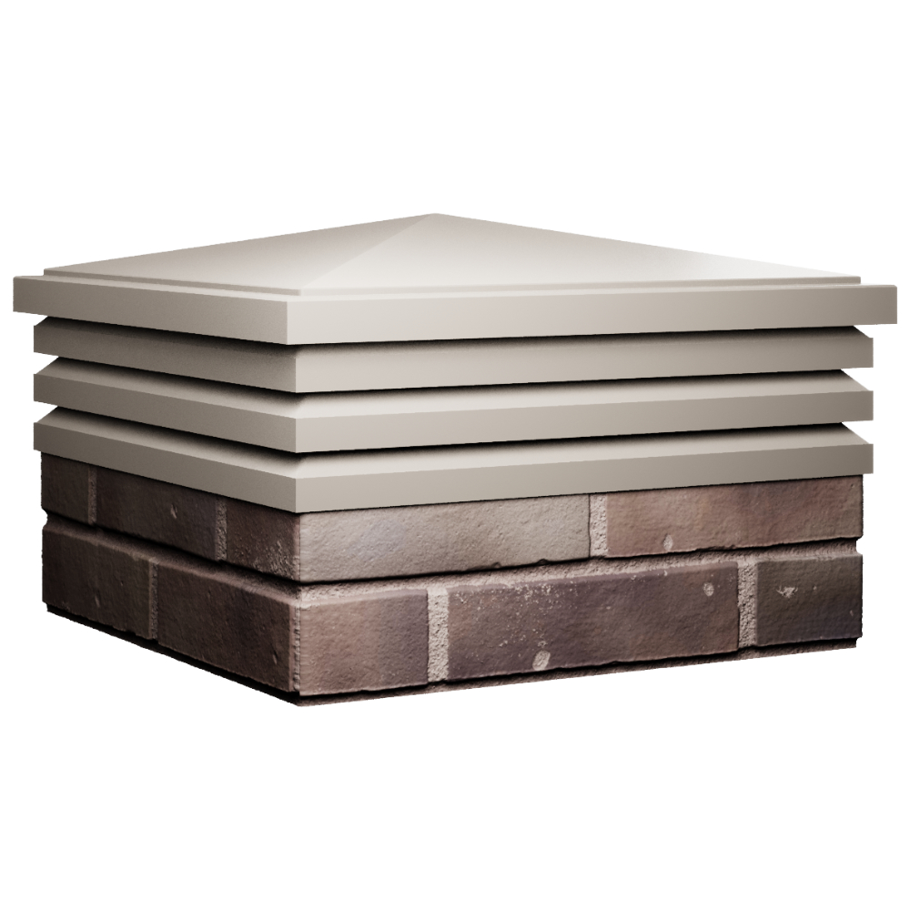 Колпак Zking Бона ХайТек Бежевый на столб 2х2 кирпича (513х513мм) в Брянске фото