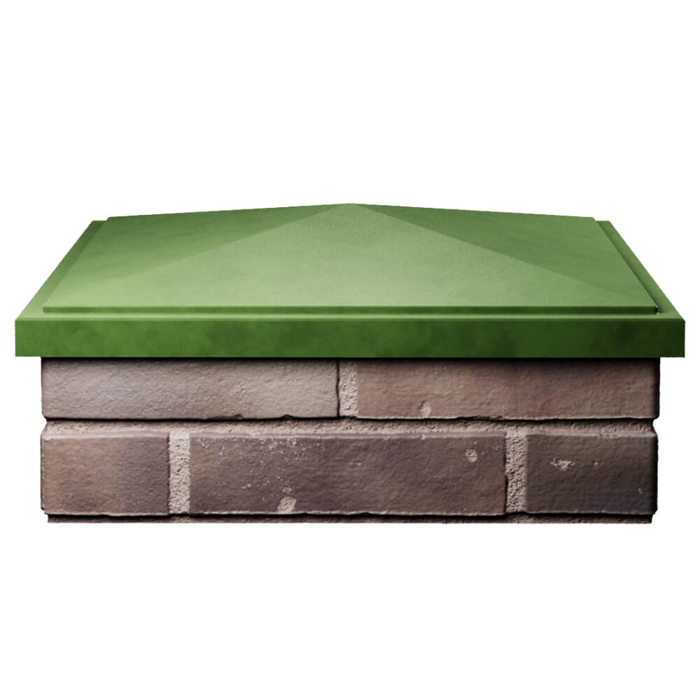 Колпак Zking БонаМоно Зеленый на столб 2х2 кирпича (515х515, 530х530мм) Брянск фото