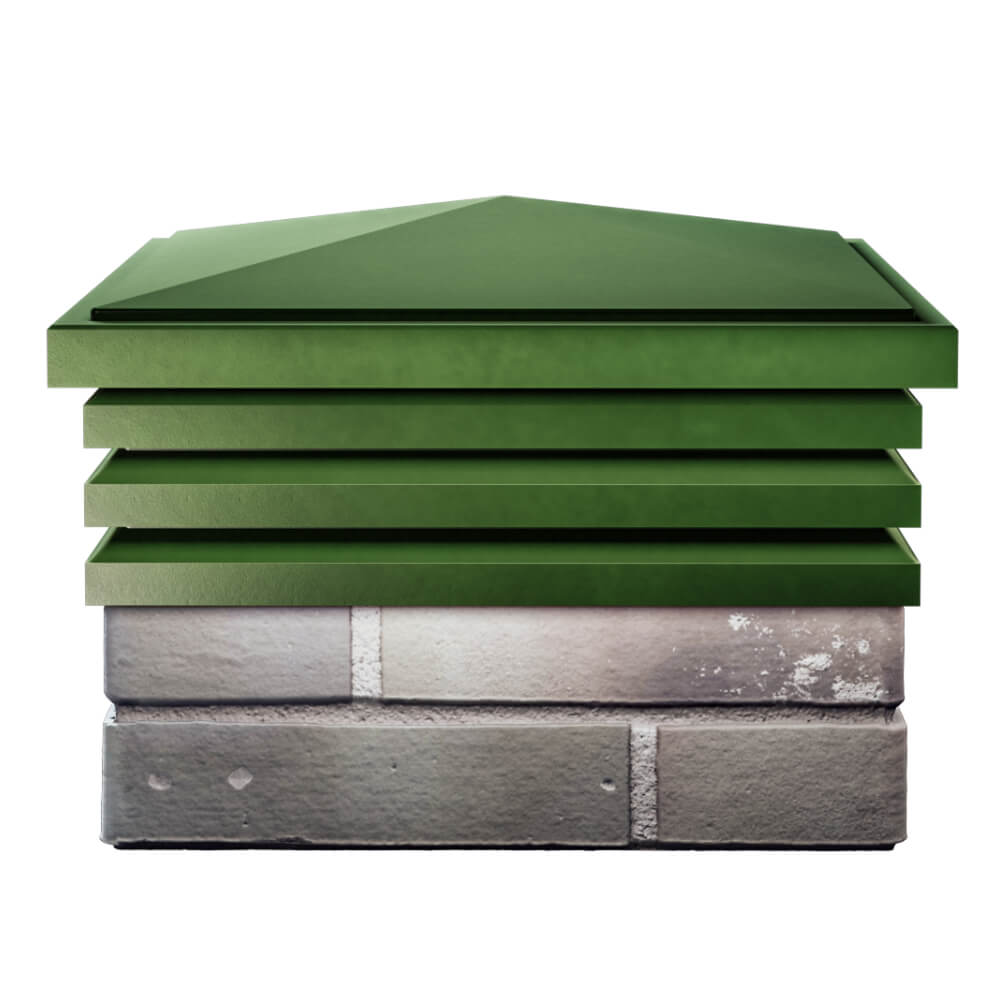 Колпак Zking Бона ХайТек Зеленый на столб 1.5х1.5 кирпича (385х385мм) Брянск фото