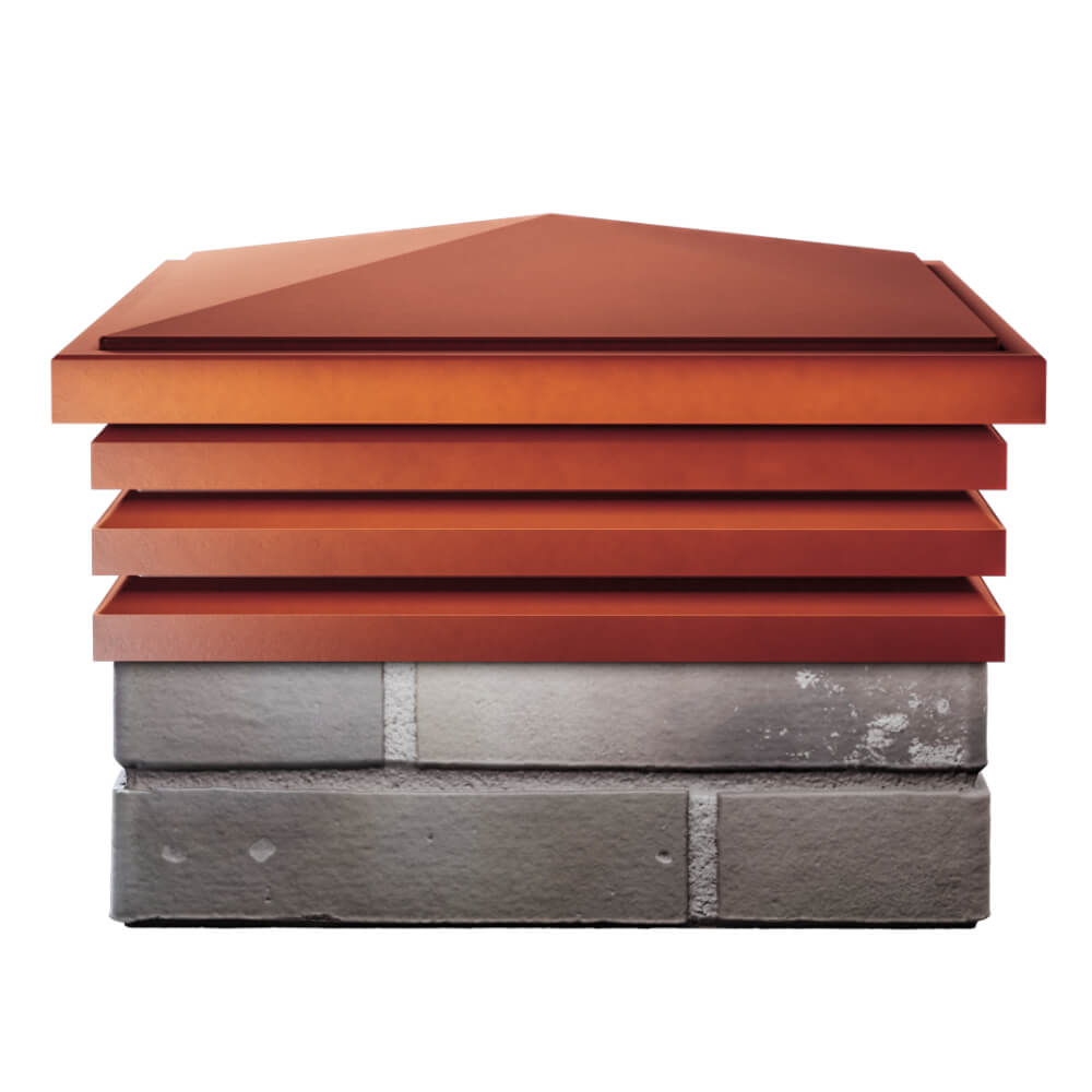 Колпак Zking Бона ХайТек Красный на столб 1.5х1.5 кирпича (385х385мм) Брянск фото