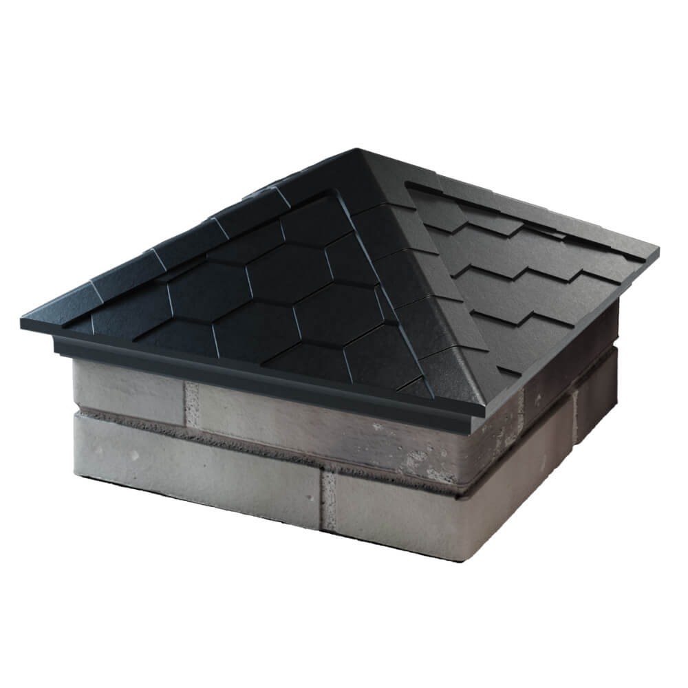 Колпак Zking Эверест Черный на столб 1.5х1.5 кирпича (390х390мм) в Брянске фото