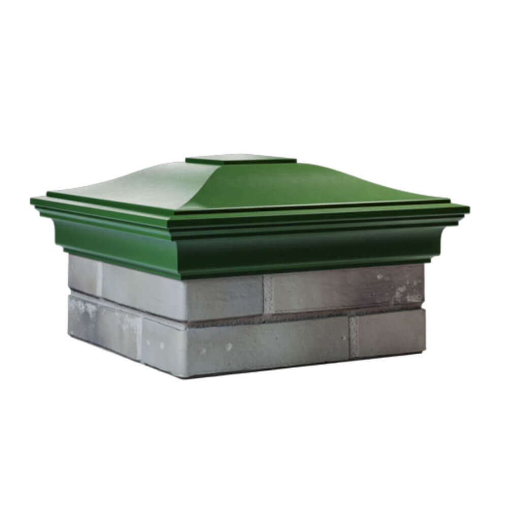 Колпак Zking Монблан Зеленый на столб 1.5х1.5 еврокирпича 0.7НФ (355х355мм) в Брянске фото