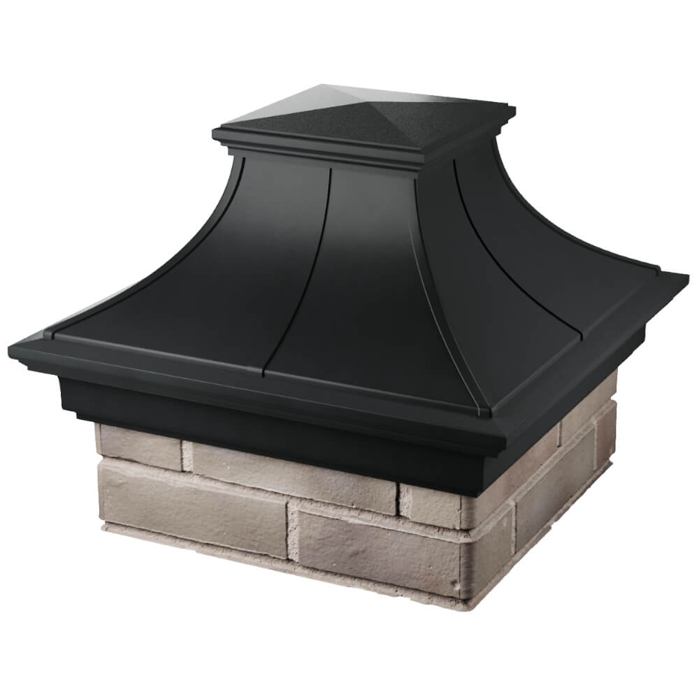 Колпак Zking Монблан Премиум Черный на столб 1.5х1.5 кирпича (385х385мм) в Брянске фото