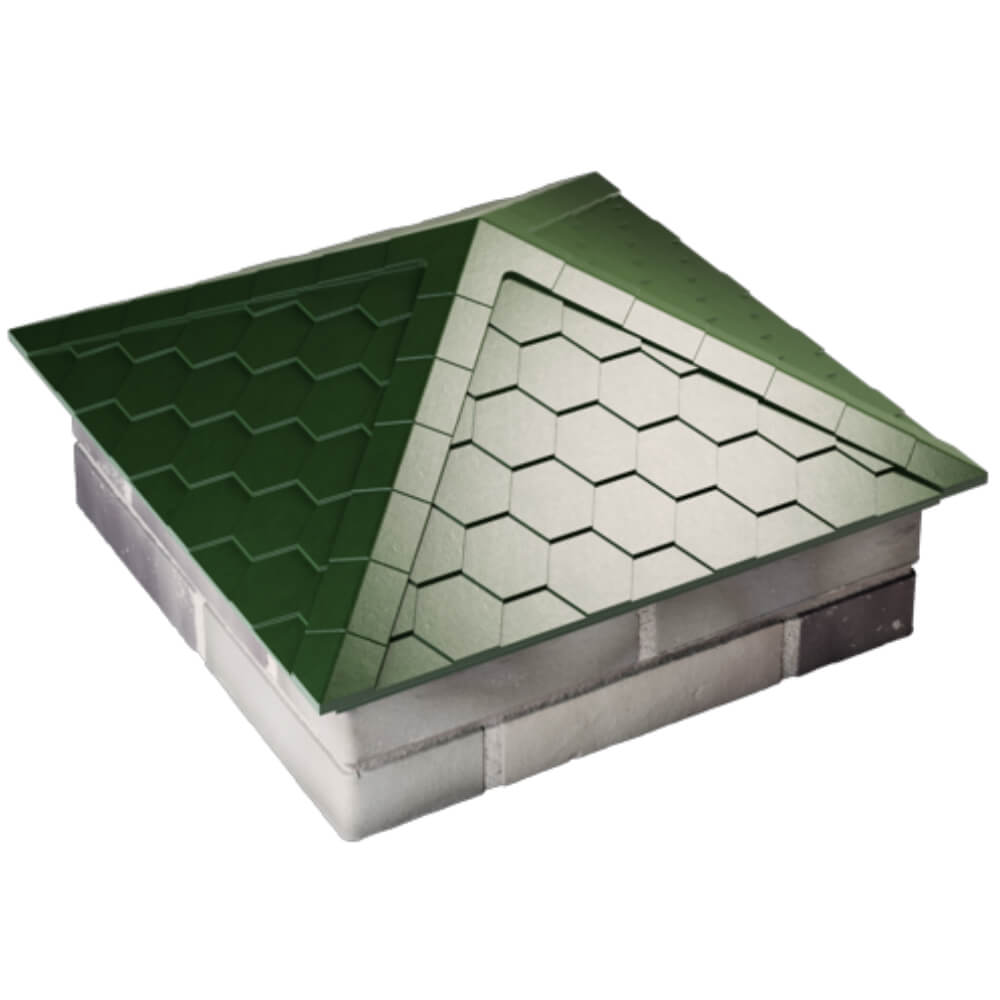 Колпак Zking Эверест Зеленый на столб 2х2 кирпича (535х535мм) Брянск фото