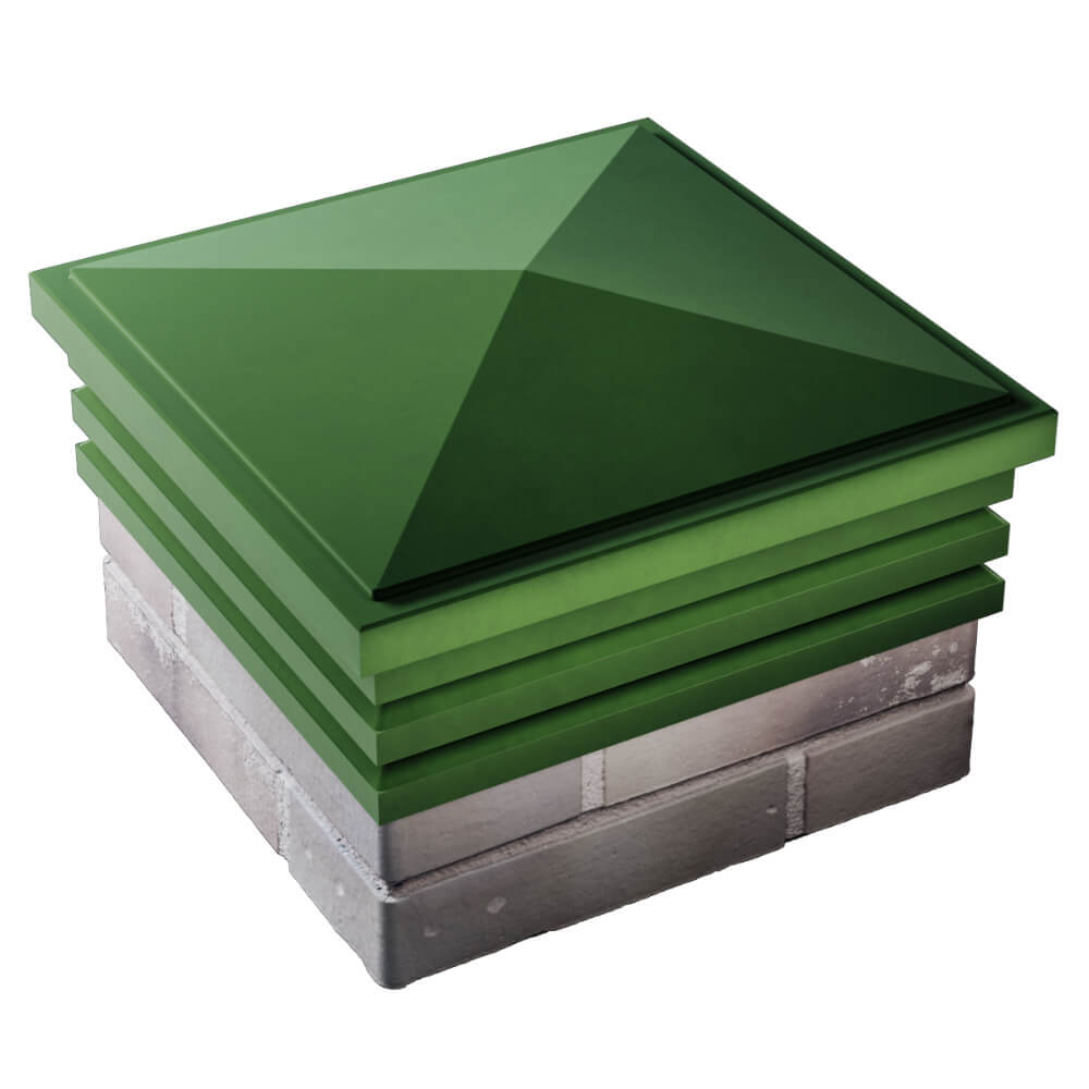 Колпак Zking Бона ХайТек Зеленый на столб 1.5х1.5 кирпича (385х385мм) в Брянске фото