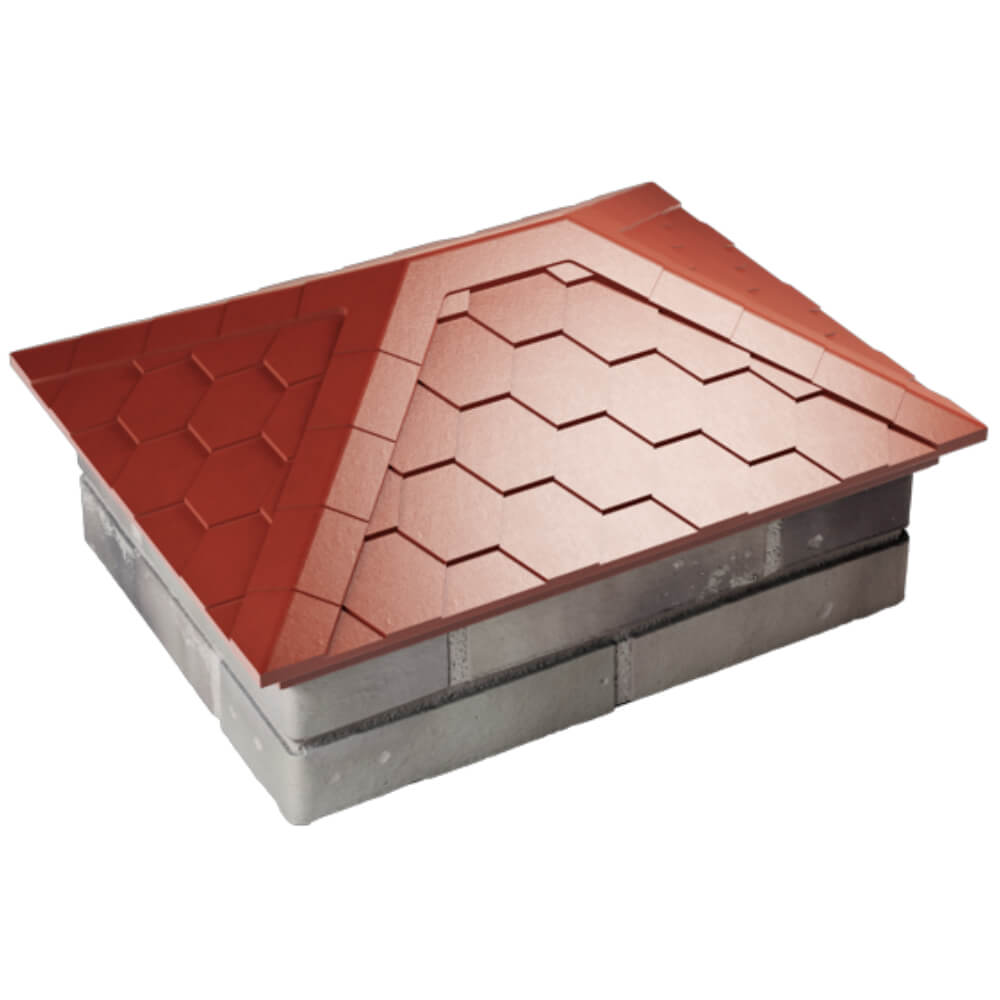 Колпак Zking Эверест Красный на столб 2х1.5 кирпича (520х390мм) Брянск фото