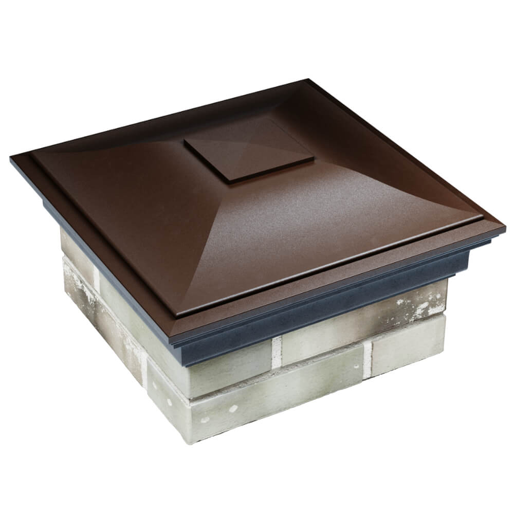 Колпак Zking Монблан Коричневый на столб 1.5х1.5 кирпича (385х385мм) в Брянске фото