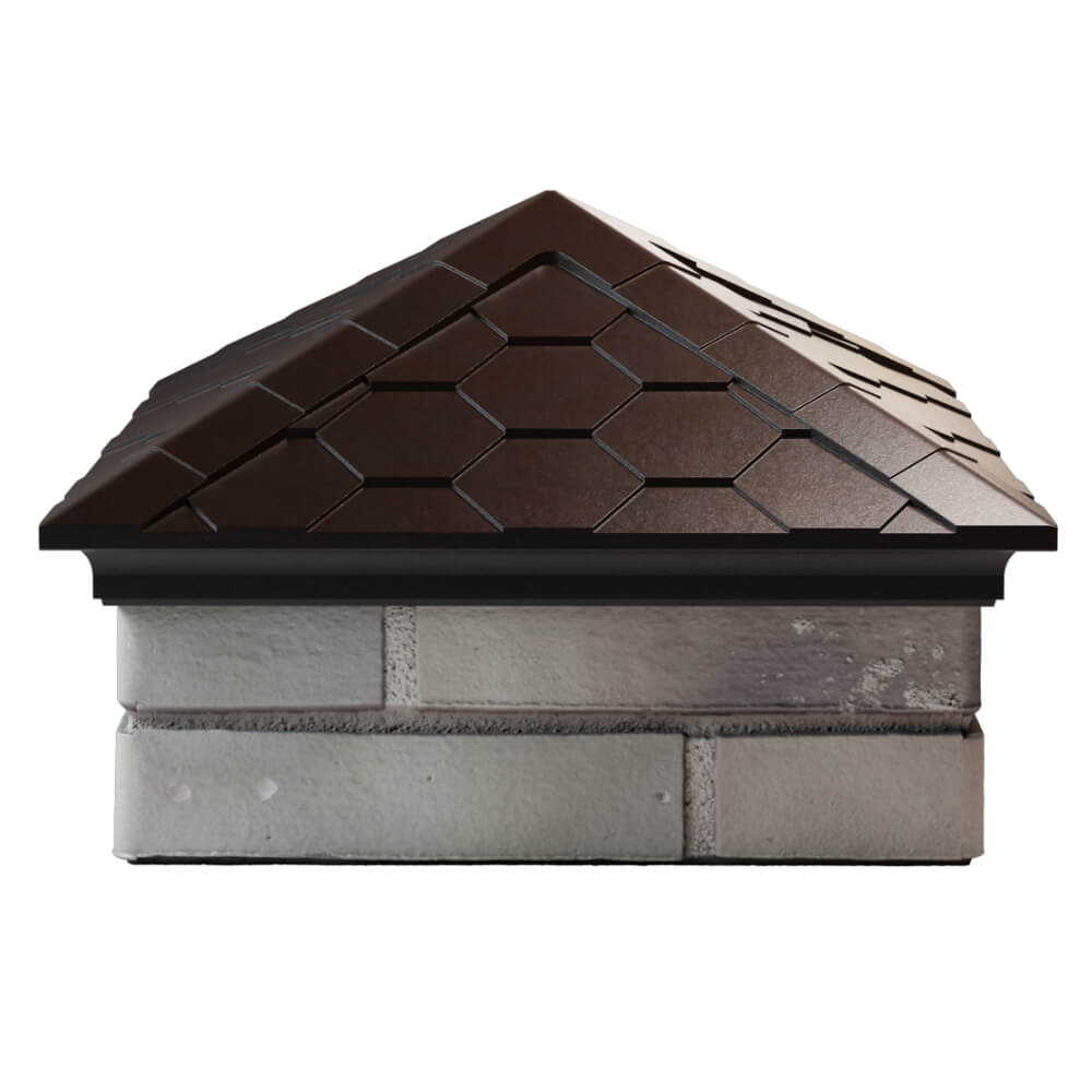 Колпак Zking Эверест Коричневый на столб 1.5х1.5 кирпича (390х390мм) Брянск фото