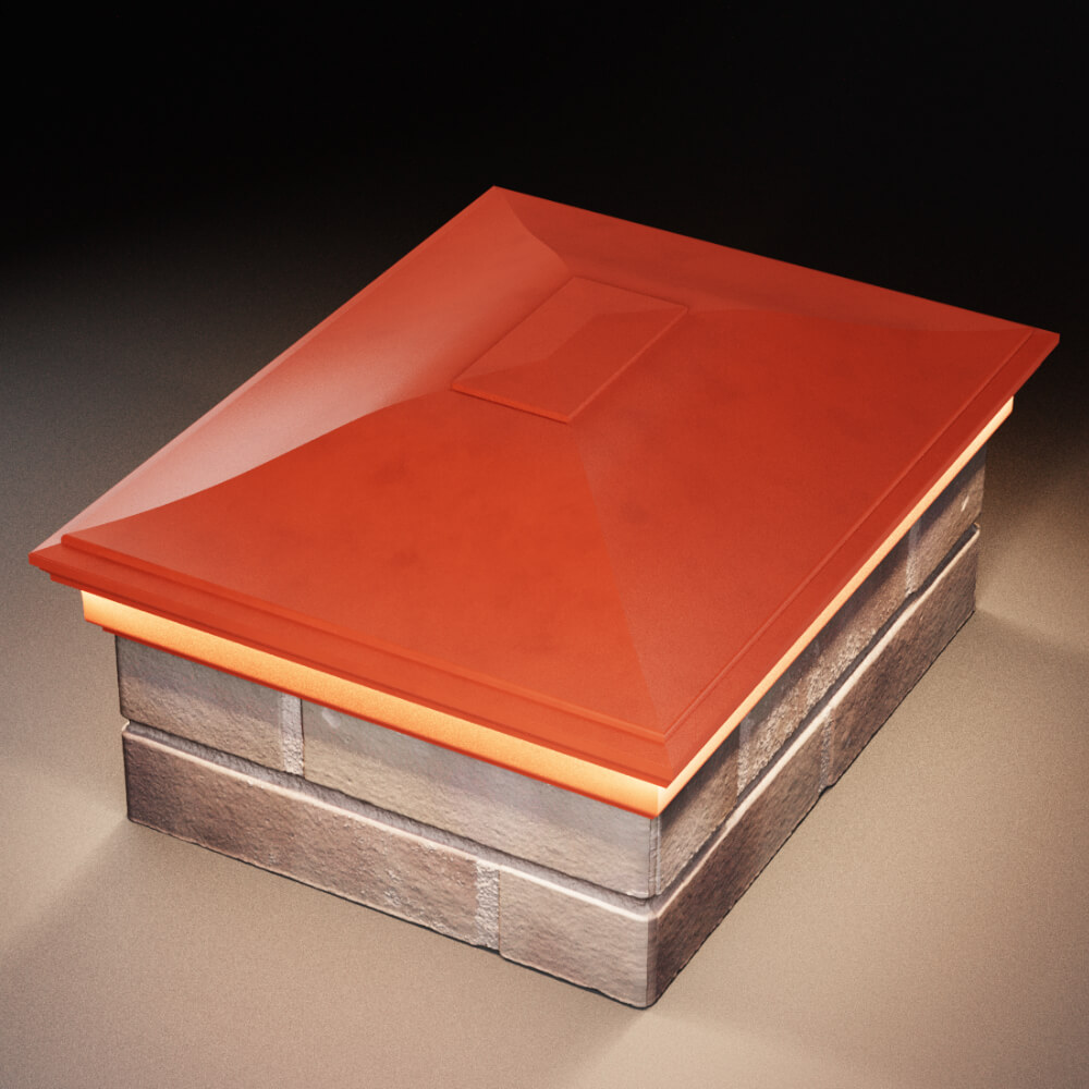 Колпак Zking Монблан Красный на столб 2х1.5 кирпича (515х385мм) c подсветкой в Брянске фото