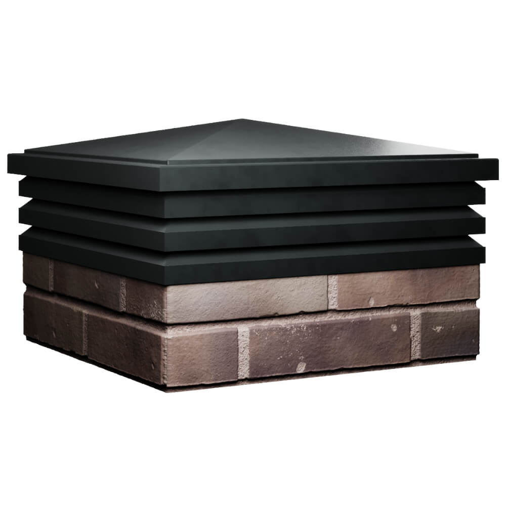 Колпак Zking Бона ХайТек Черный на столб 2х2 кирпича (513х513мм) в Брянске фото