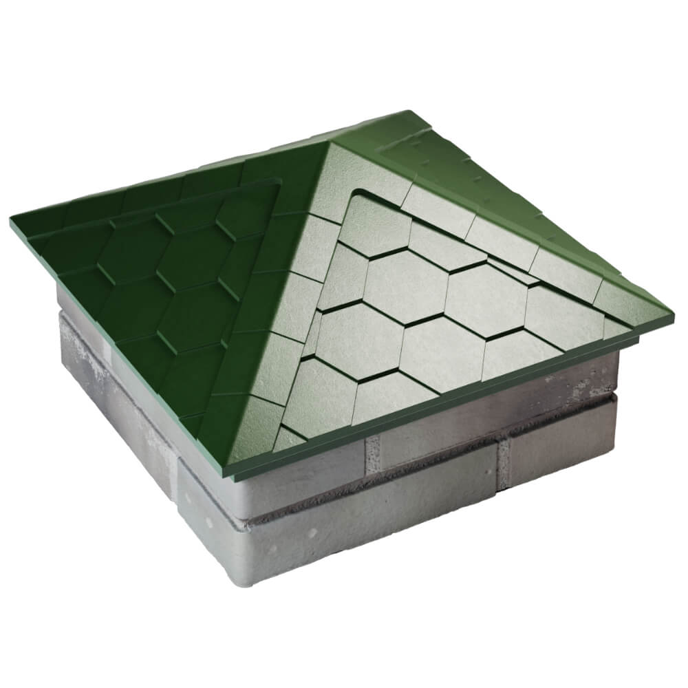 Колпак Zking Эверест Зеленый на столб 1.5х1.5 кирпича (390х390мм) в Брянске фото