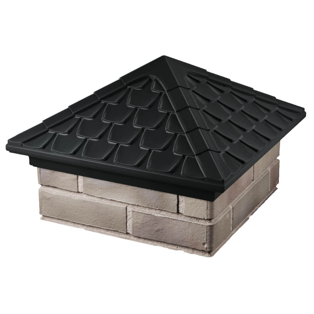 Колпак Zking Эльбрус Черный на столб 1.5х1.5 кирпича (385х385мм) в Брянске фото