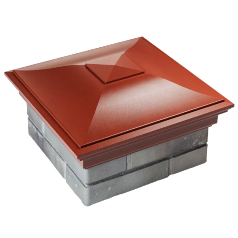 Колпак Zking Монблан Красный на столб 1.5х1.5 кирпича (385х385мм) в Брянске фото