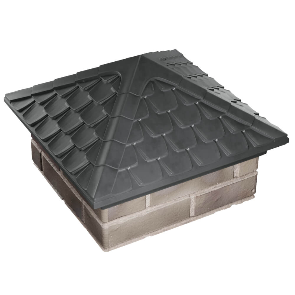 Колпак Zking Эльбрус Серый на столб 1.5х1.5 кирпича (385х385мм) в Брянске фото