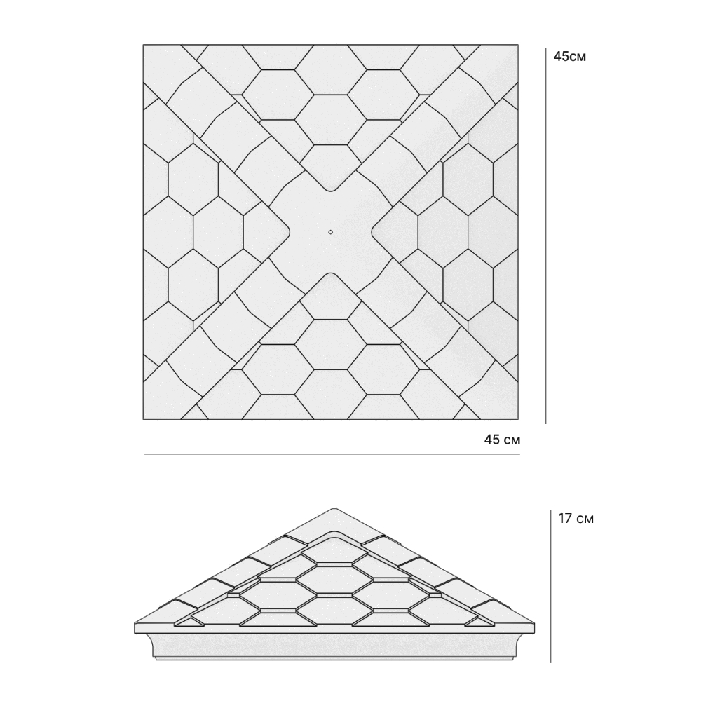 Колпак Zking Эверест Черный на столб 1.5х1.5 кирпича (390х390мм) в Брянске фото