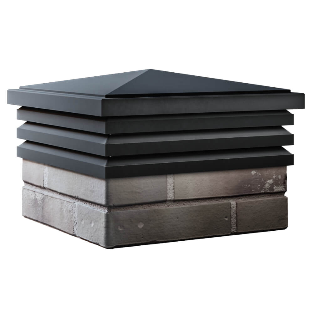 Колпак Zking Бона ХайТек Черный на столб 1.5х1.5 кирпича (385х385мм) в Брянске фото