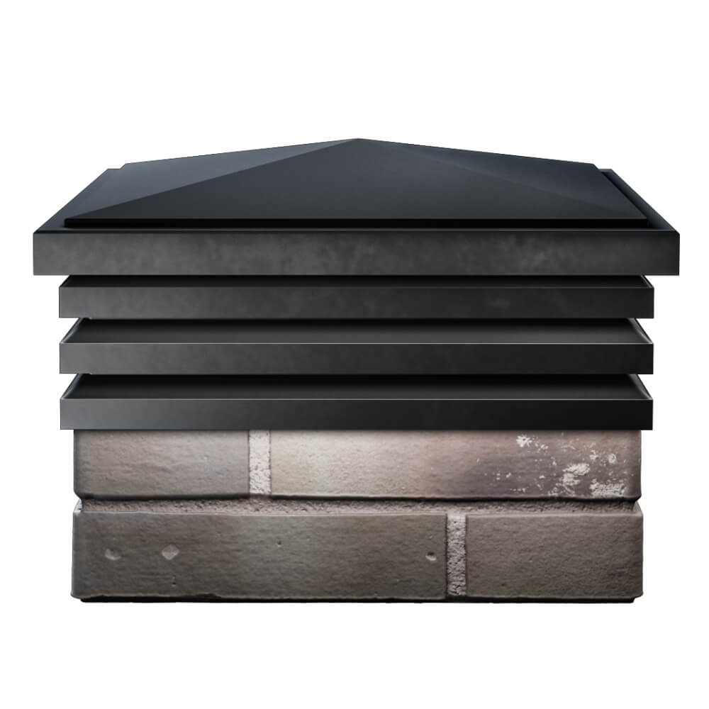 Колпак Zking Бона ХайТек Черный на столб 1.5х1.5 кирпича (385х385мм) Брянск фото