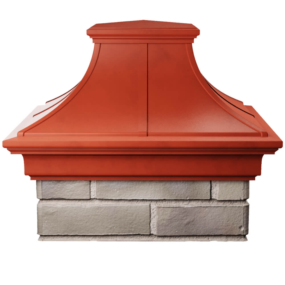 Колпак Zking Монблан Премиум Красный на столб 1.5х1.5 кирпича (385х385мм) Брянск фото