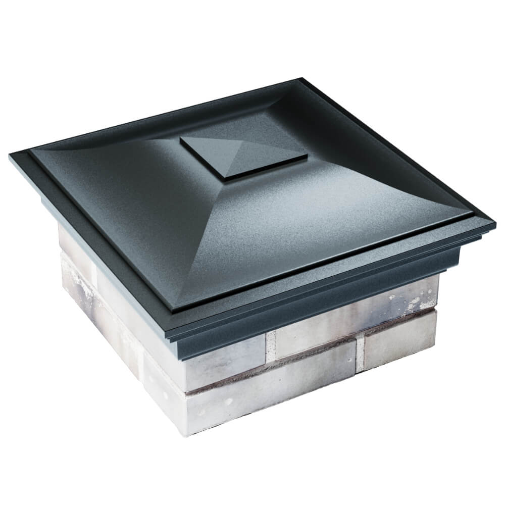 Колпак Zking Монблан Черный на столб 1.5х1.5 кирпича (385х385мм) в Брянске фото