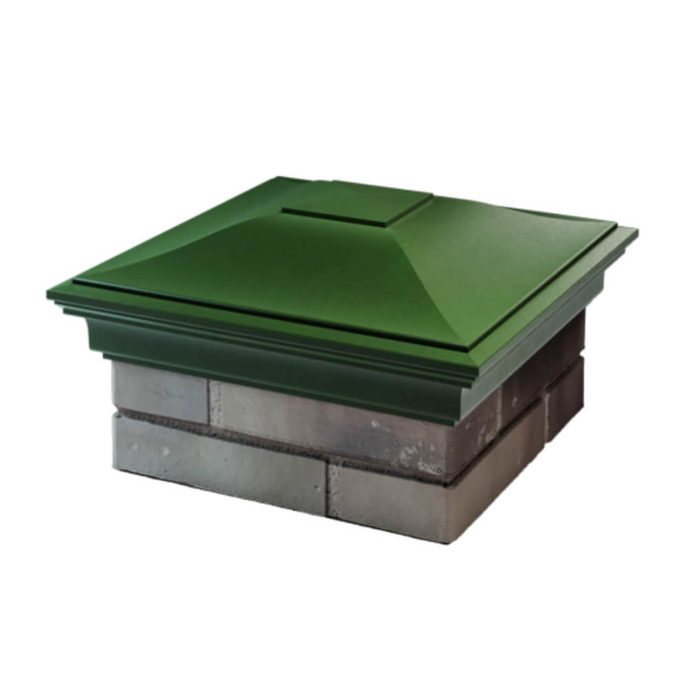 Колпак Zking Монблан Зеленый на столб 1.5х1.5 еврокирпича 0.7НФ (355х355мм) в Брянске фото