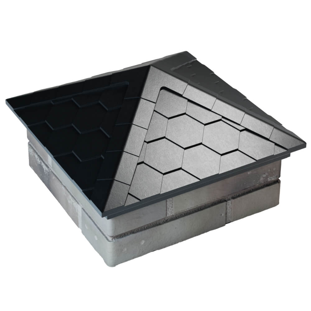 Колпак Zking Эверест Черный на столб 1.5х1.5 кирпича (390х390мм) в Брянске фото