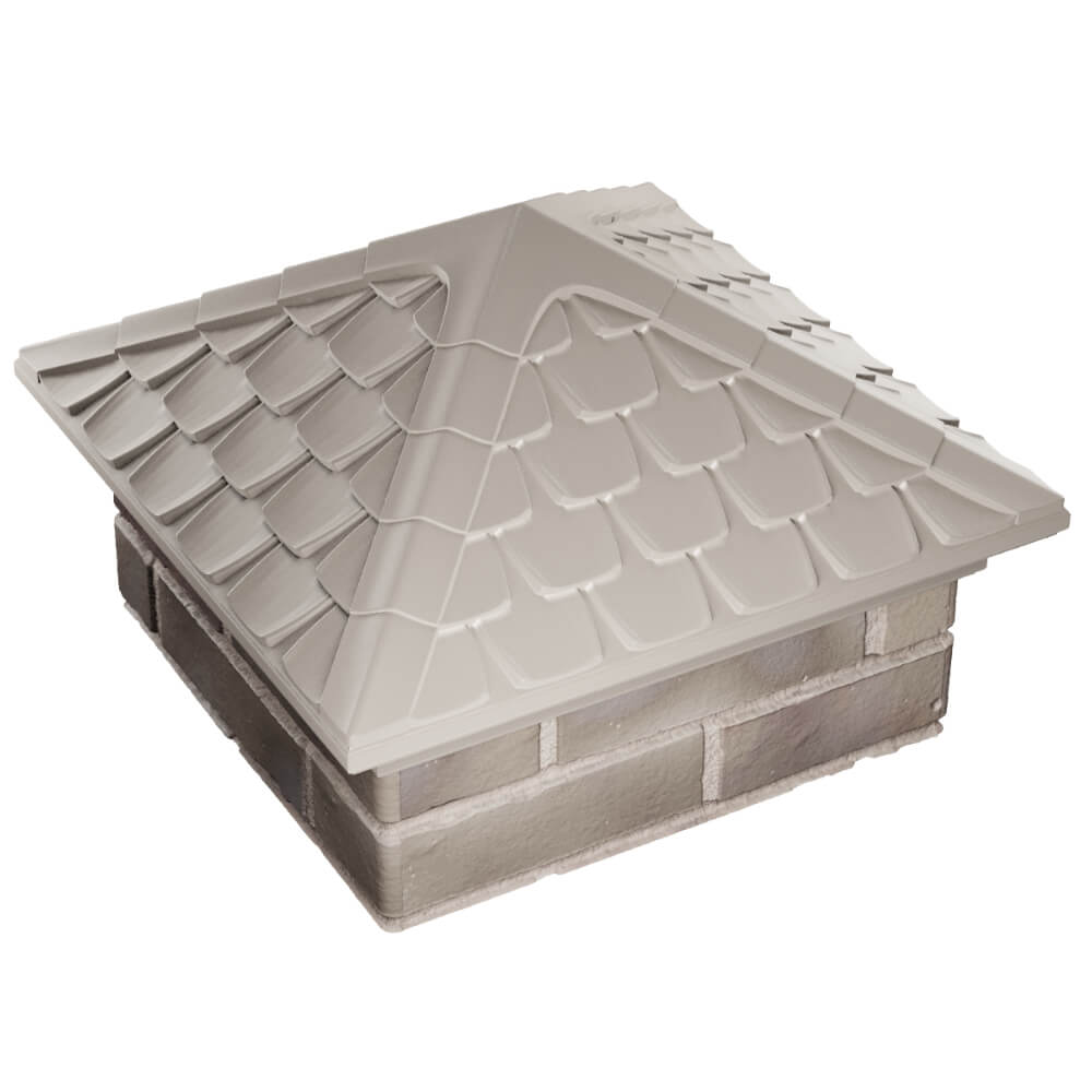 Колпак Zking Эльбрус Бежевый на столб 1.5х1.5 кирпича (385х385мм) в Брянске фото