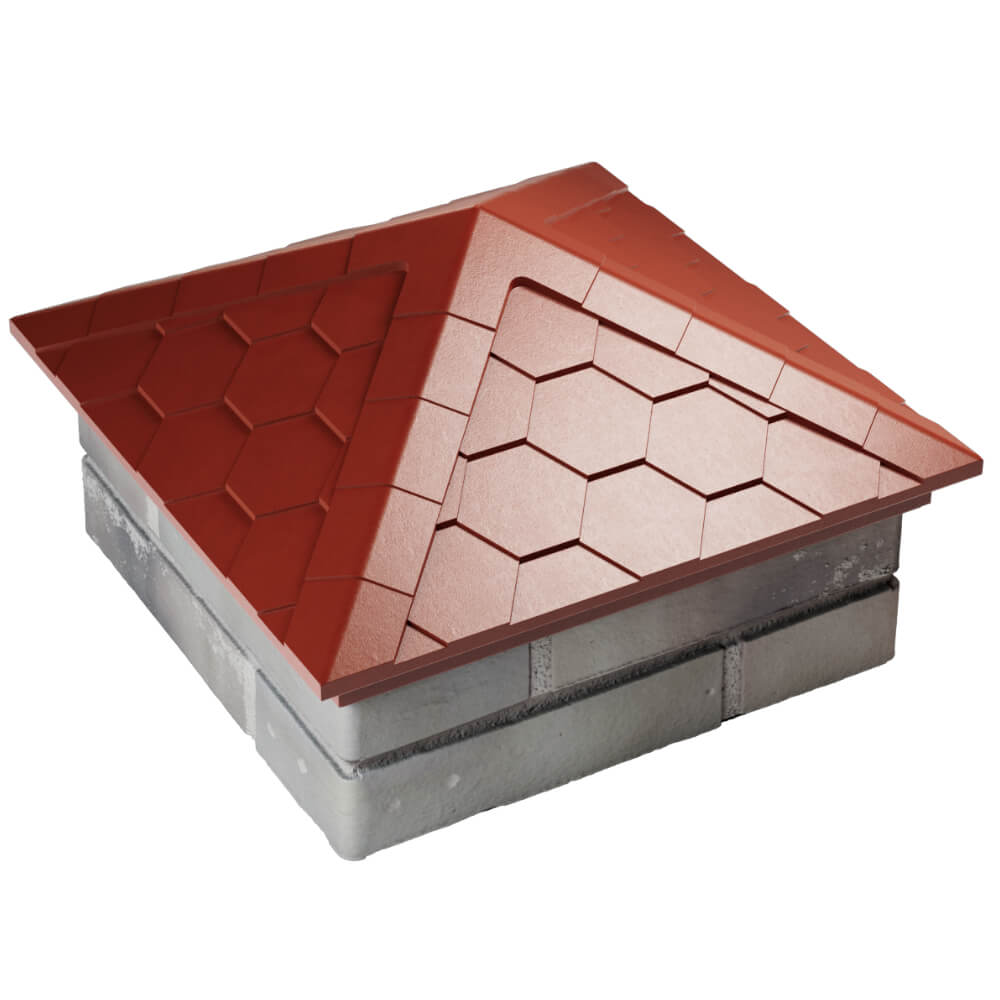 Колпак Zking Эверест Красный на столб 1.5х1.5 кирпича (390х390мм) в Брянске фото