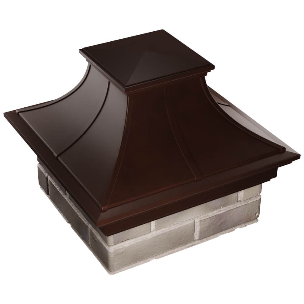 Колпак Zking Монблан Премиум Коричневый на столб 1.5х1.5 кирпича (385х385мм) в Брянске фото