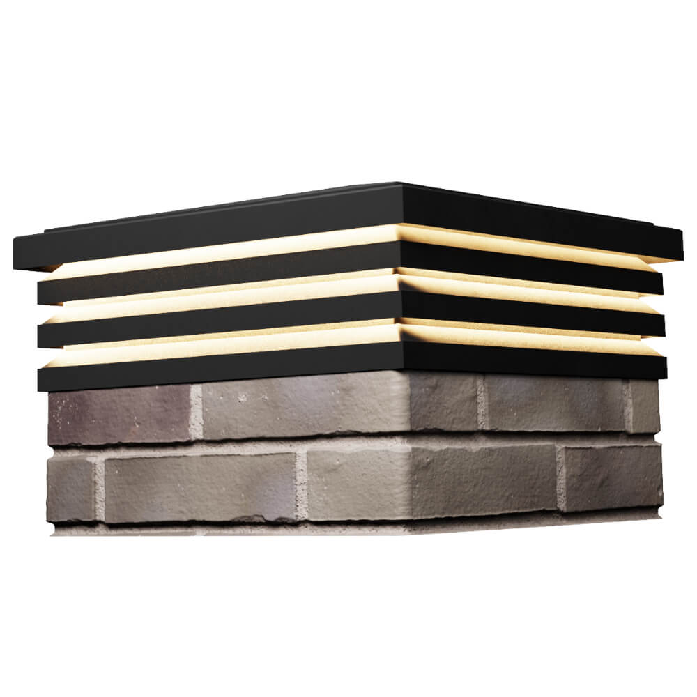 Колпак Zking Бона ХайТек Черный на столб 1.5х1.5 кирпича (385х385мм) с подсветкой в Брянске фото