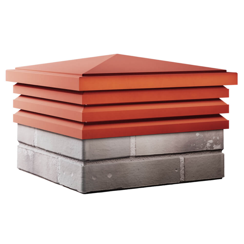 Колпак Zking Бона ХайТек Красный на столб 1.5х1.5 кирпича (385х385мм) в Брянске фото