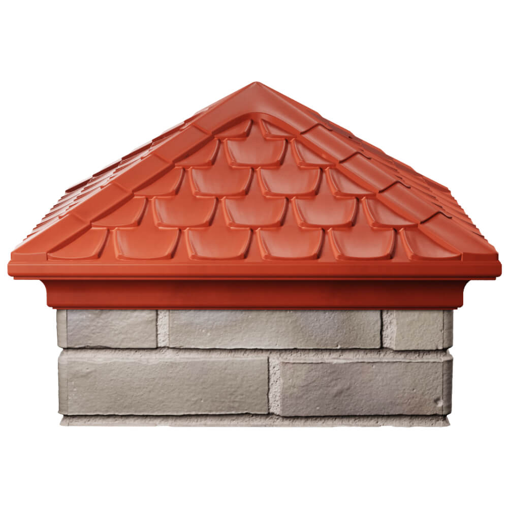 Колпак Zking Эльбрус Красный на столб 1.5х1.5 кирпича (385х385мм) Брянск фото