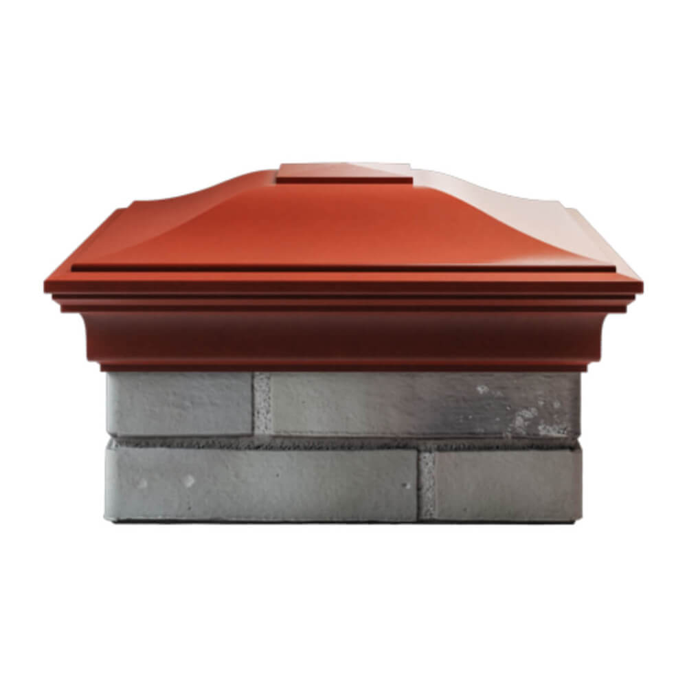 Колпак Zking Монблан Красный на столб 1.5х1.5 еврокирпича 0.7НФ (355х355мм) Брянск фото