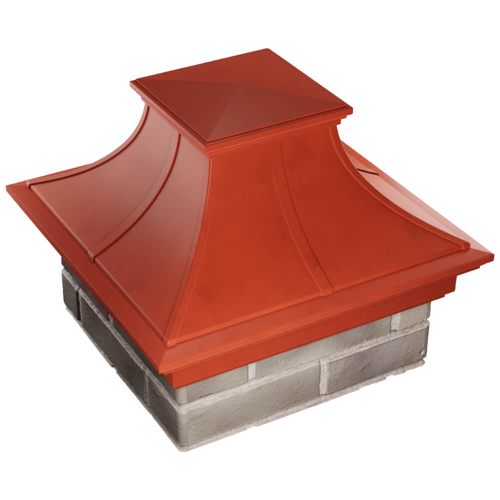Колпак Zking Монблан Премиум Красный на столб 1.5х1.5 кирпича (385х385мм) в Брянске фото