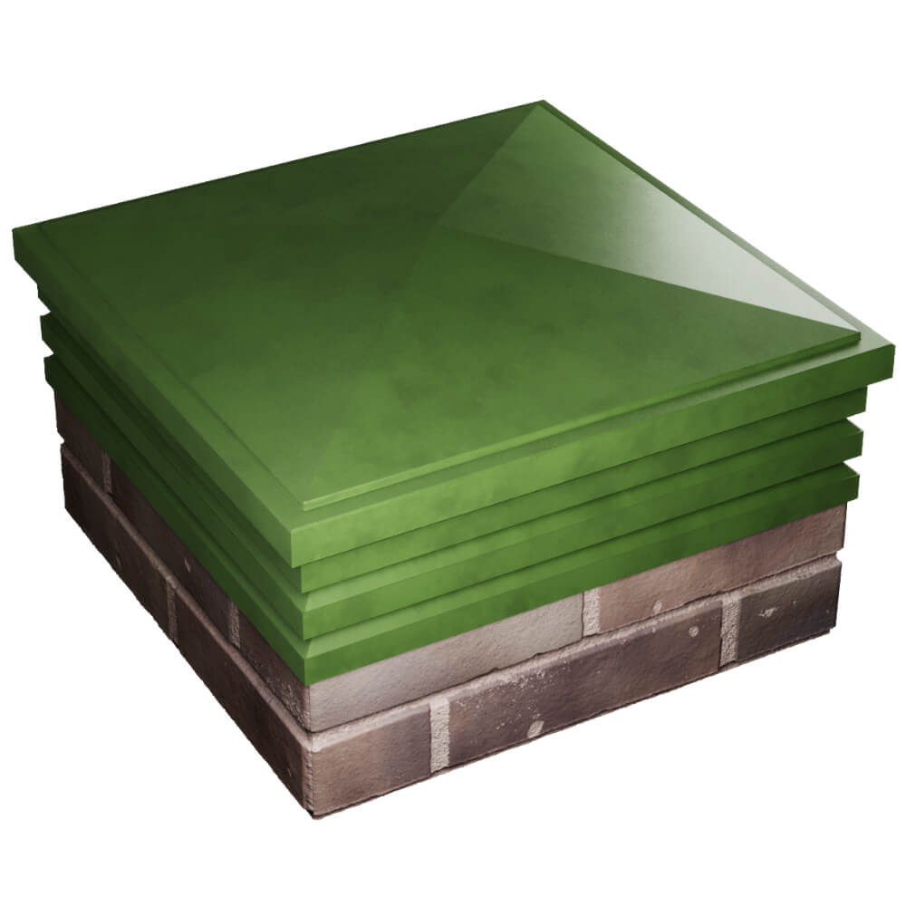 Колпак Zking Бона ХайТек Зеленый на столб 2х2 кирпича (513х513мм) в Брянске фото