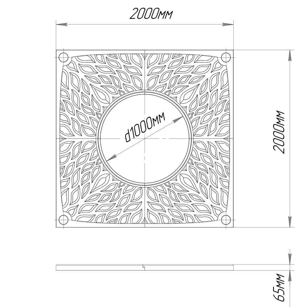 Приствольная решетка для дерева ZKING CRUST 2х2м Черная в Брянске фото