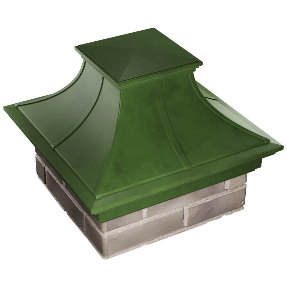 Колпак Zking Монблан Премиум Зеленый на столб 1.5х1.5 кирпича (385х385мм) в Брянске фото