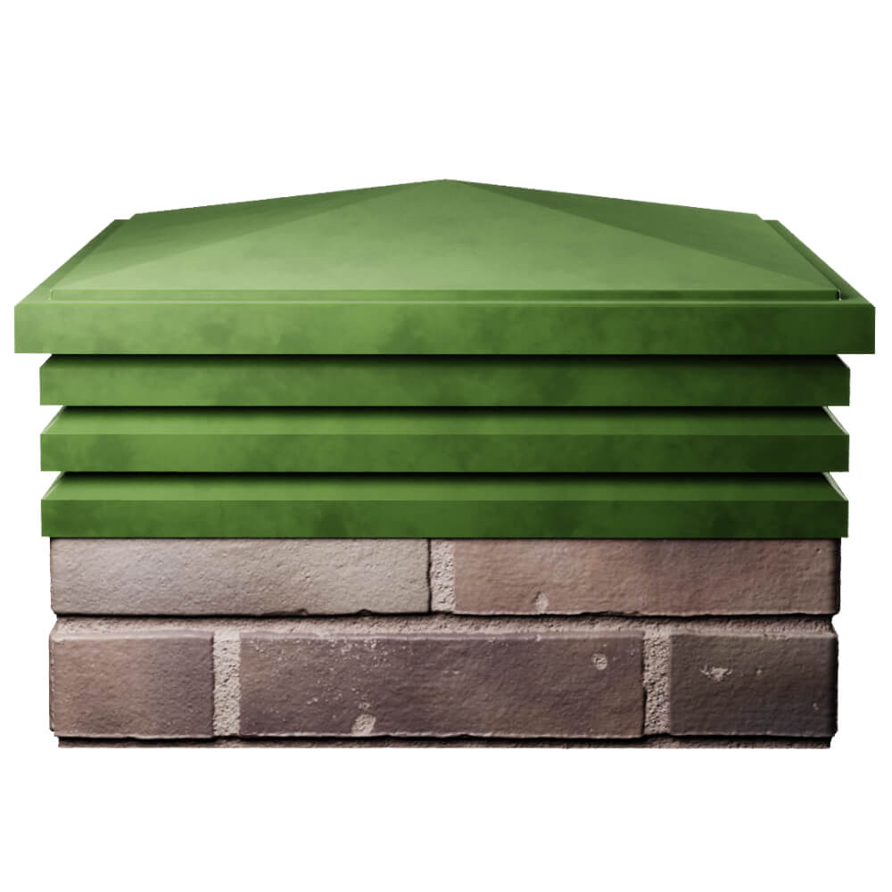 Колпак Zking Бона ХайТек Зеленый на столб 2х2 кирпича (513х513мм) Брянск фото