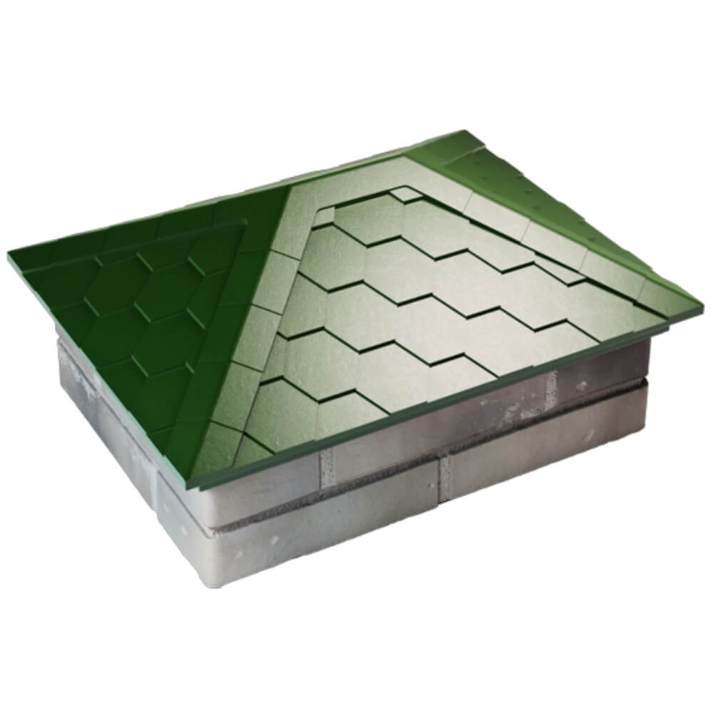 Колпак Zking Эверест Зеленый на столб 2х1.5 кирпича (520х390мм) Брянск фото