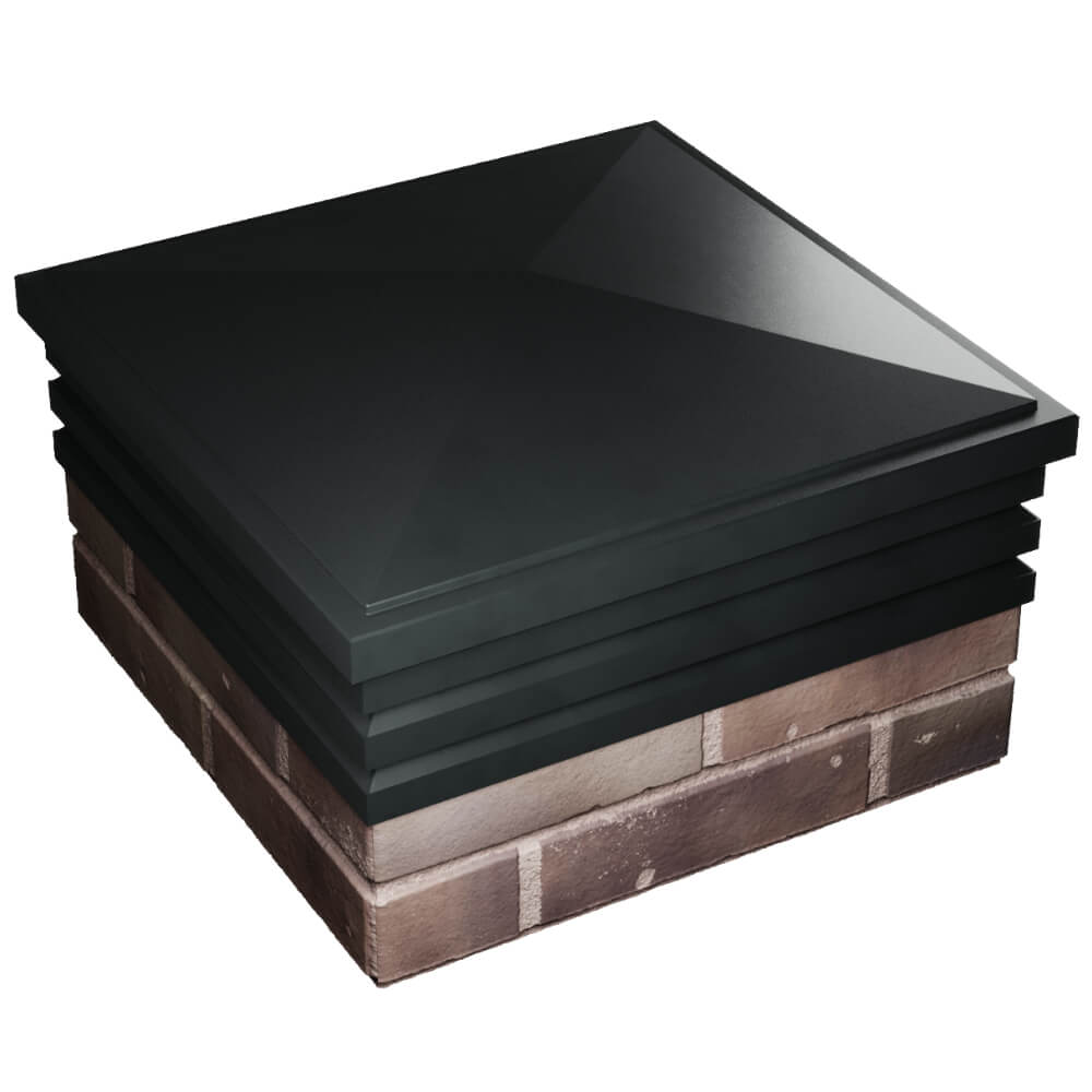 Колпак Zking Бона ХайТек Черный на столб 2х2 кирпича (513х513мм) в Брянске фото