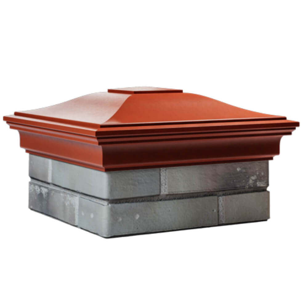 Колпак Zking Монблан Красный на столб 1.5х1.5 кирпича (385х385мм) в Брянске фото