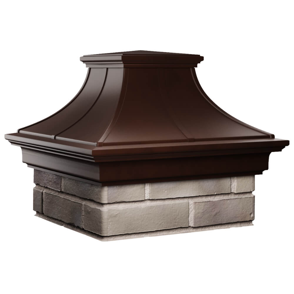 Колпак Zking Монблан Премиум Коричневый на столб 1.5х1.5 кирпича (385х385мм) в Брянске фото
