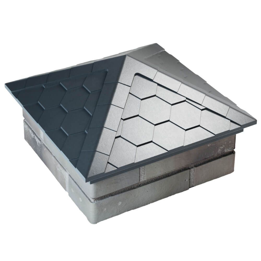 Колпак Zking Эверест Серый на столб 1.5х1.5 кирпича (390х390мм) в Брянске фото