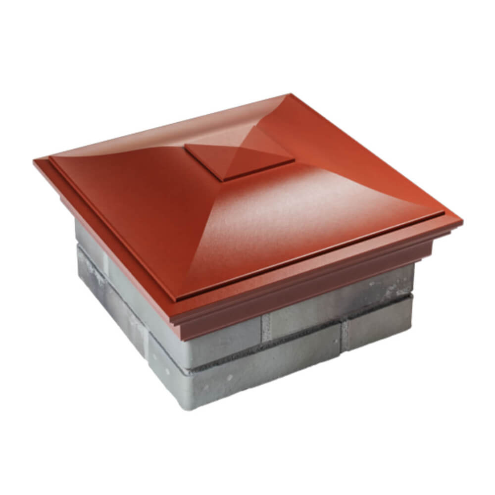 Колпак Zking Монблан Красный на столб 1.5х1.5 еврокирпича 0.7НФ (355х355мм) в Брянске фото