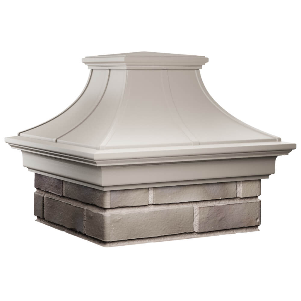 Колпак Zking Монблан Премиум Бежевый на столб 1.5х1.5 кирпича (385х385мм) в Брянске фото