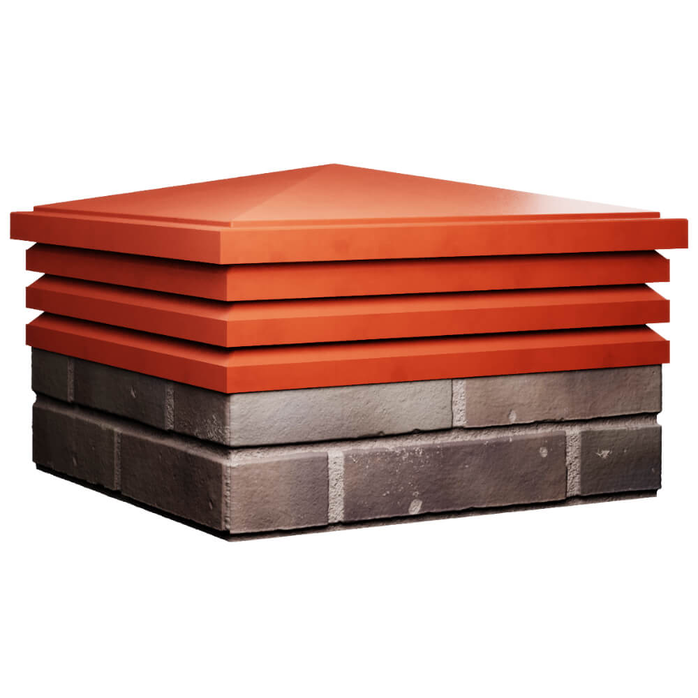 Колпак Zking Бона ХайТек Красный на столб 2х2 кирпича (513х513мм) в Брянске фото