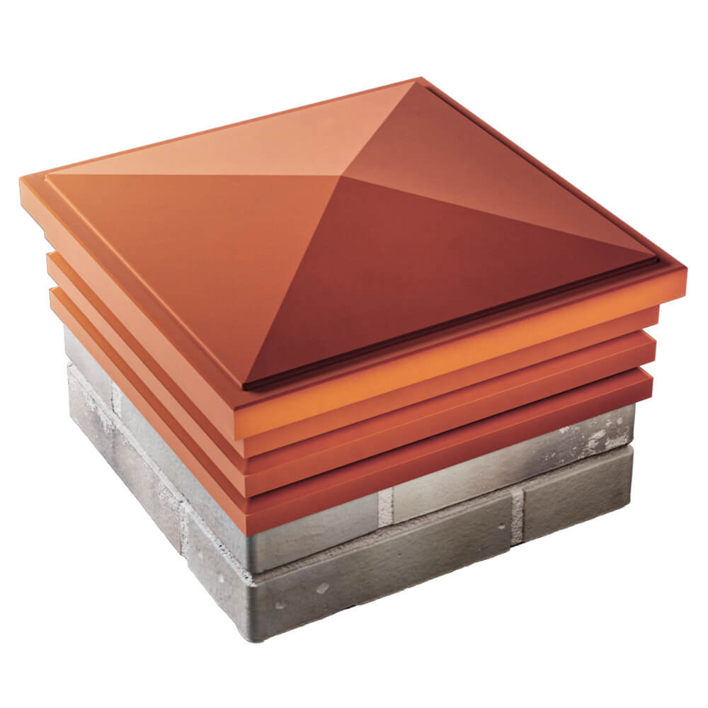 Колпак Zking Бона ХайТек Красный на столб 1.5х1.5 кирпича (385х385мм) в Брянске фото