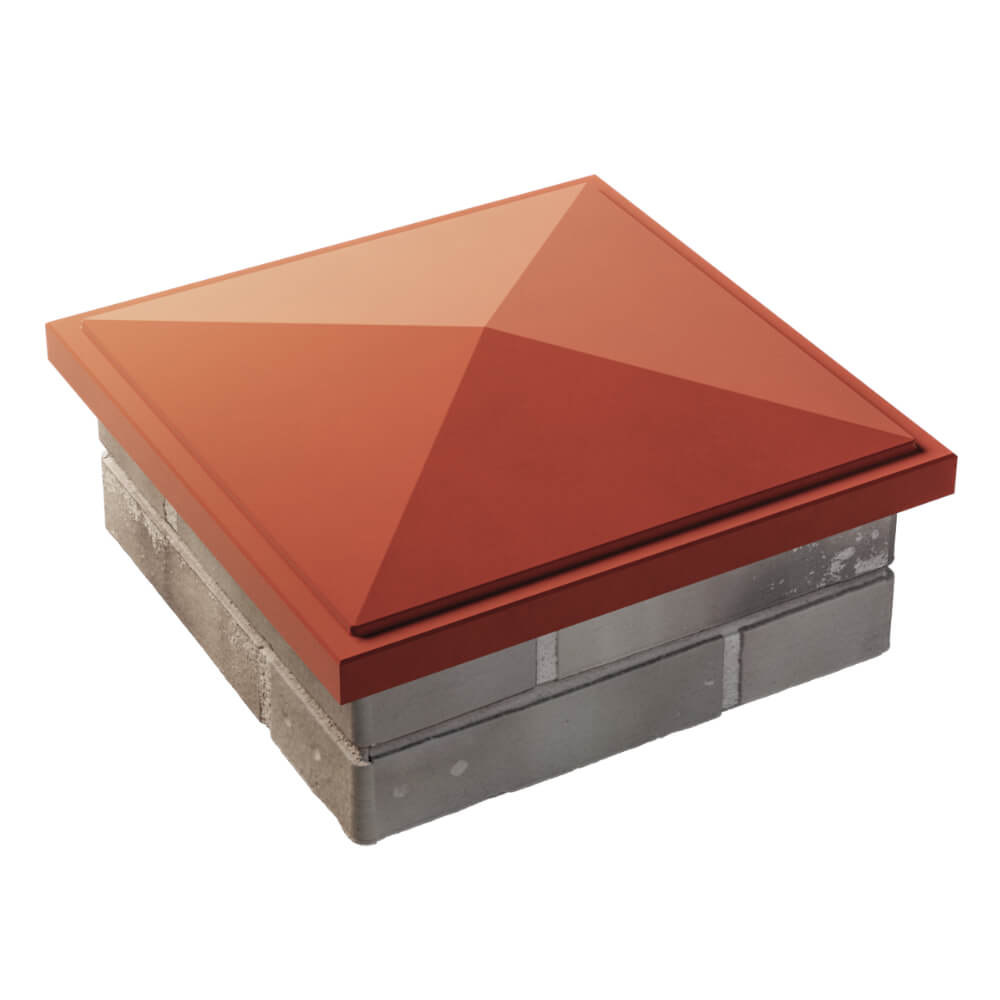 Колпак Zking БонаМоно Красный на столб 1.5х1.5 кирпича (385х385, 400х400мм) в Брянске фото