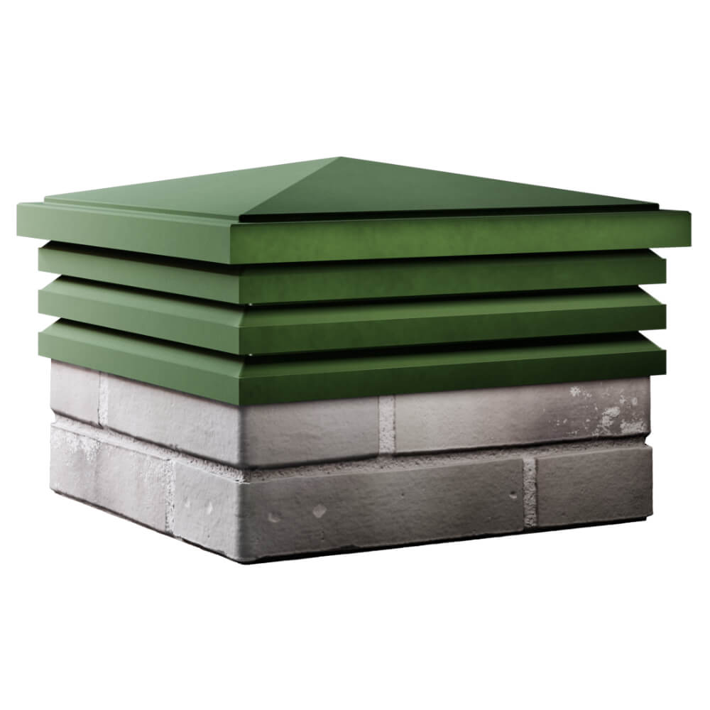 Колпак Zking Бона ХайТек Зеленый на столб 1.5х1.5 кирпича (385х385мм) в Брянске фото