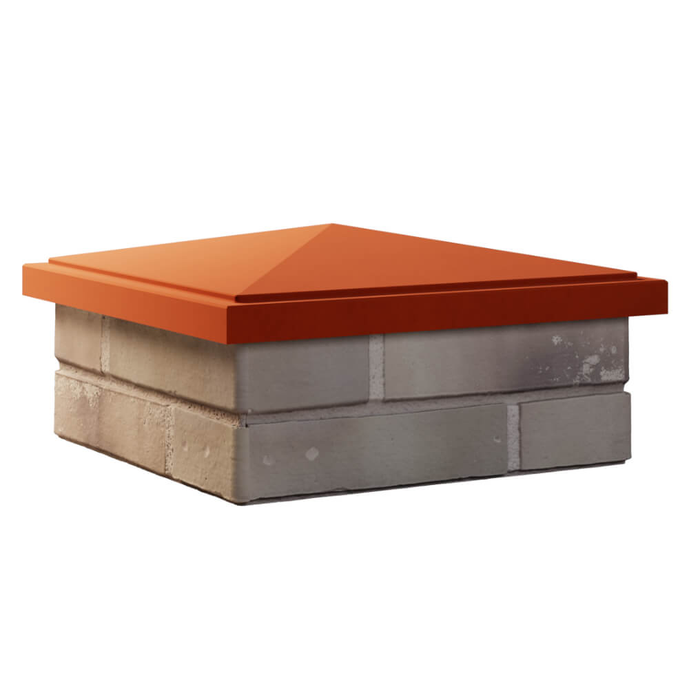 Колпак Zking БонаМоно Красный на столб 1.5х1.5 кирпича (385х385, 400х400мм) в Брянске фото