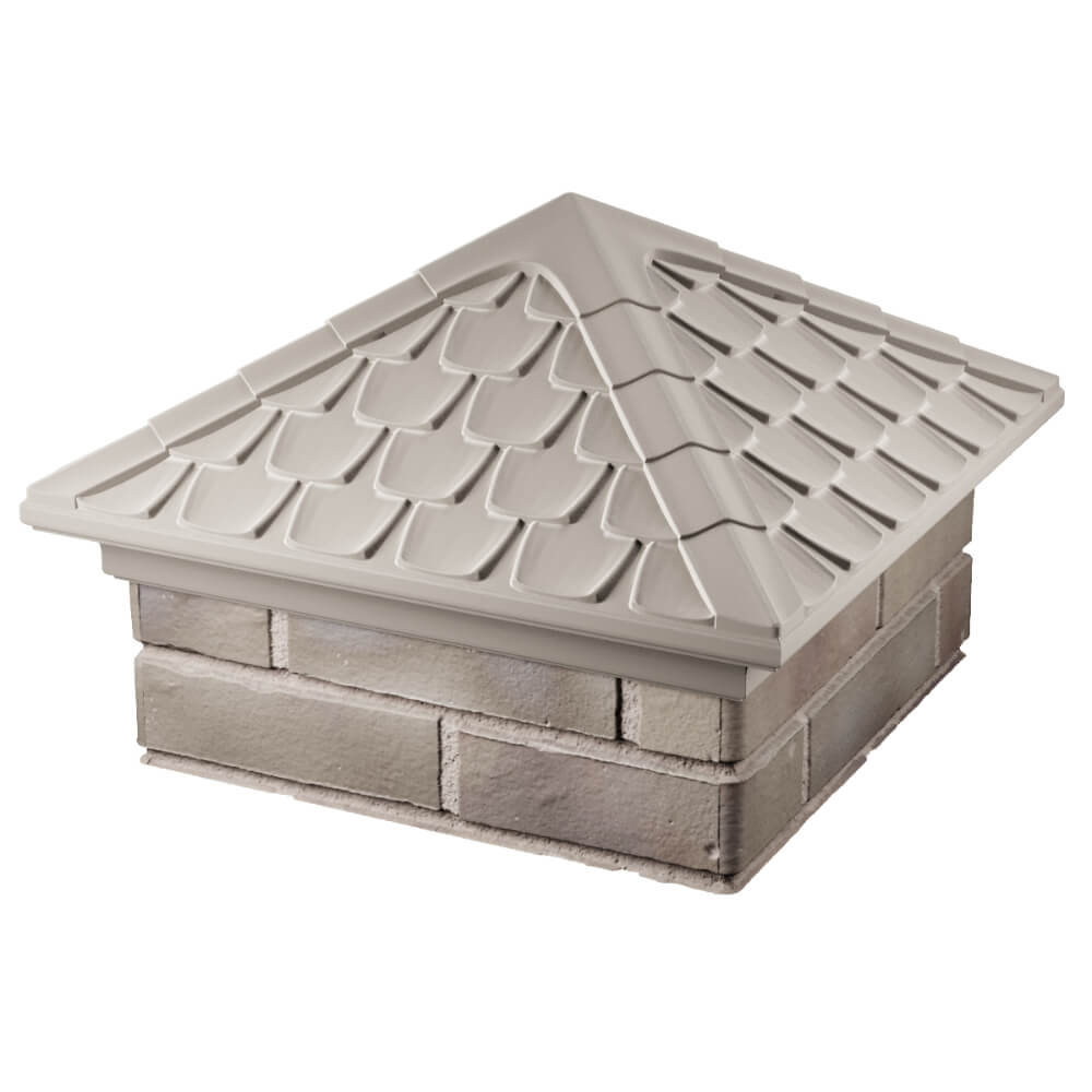 Колпак Zking Эльбрус Бежевый на столб 1.5х1.5 кирпича (385х385мм) в Брянске фото